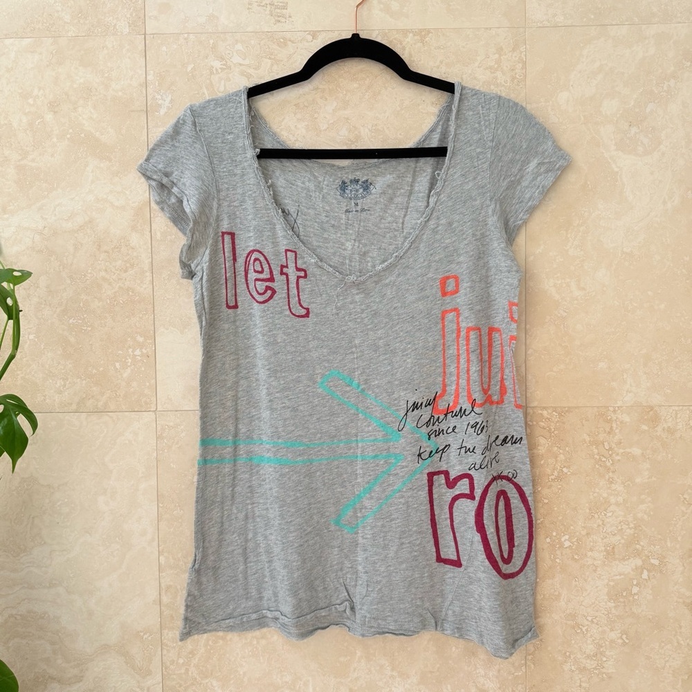 Vintage Juicy Couture Y2K Graphic Tee Let Juici Ro Keep Dream Alive Medium EUC